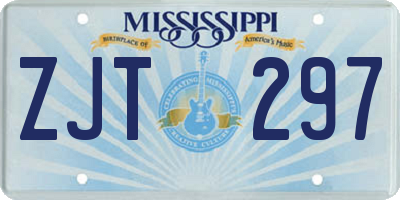 MS license plate ZJT297