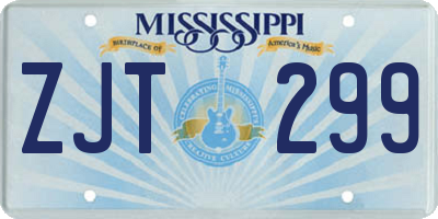MS license plate ZJT299