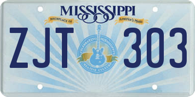 MS license plate ZJT303
