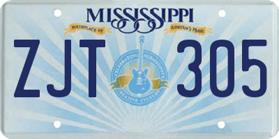 MS license plate ZJT305