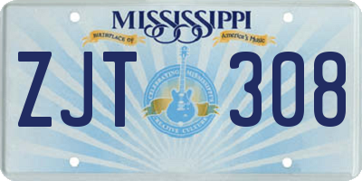 MS license plate ZJT308