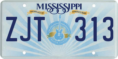 MS license plate ZJT313