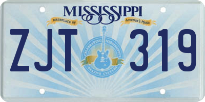 MS license plate ZJT319