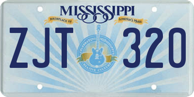 MS license plate ZJT320