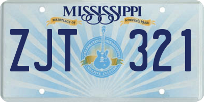 MS license plate ZJT321