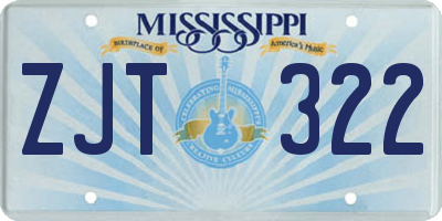 MS license plate ZJT322