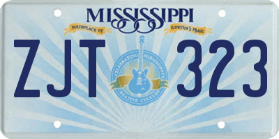 MS license plate ZJT323