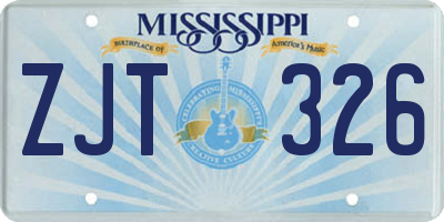 MS license plate ZJT326