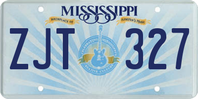 MS license plate ZJT327