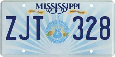 MS license plate ZJT328