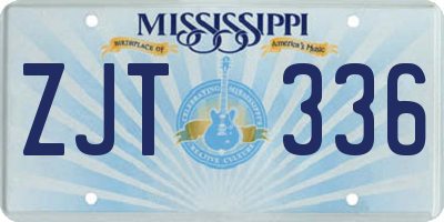 MS license plate ZJT336