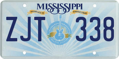 MS license plate ZJT338
