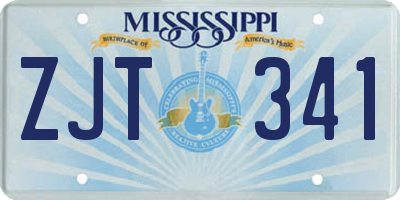 MS license plate ZJT341