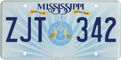 MS license plate ZJT342