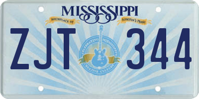 MS license plate ZJT344