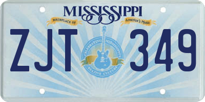 MS license plate ZJT349