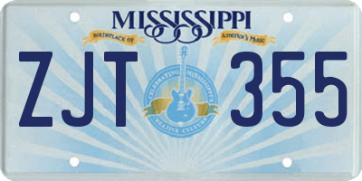 MS license plate ZJT355