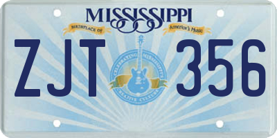 MS license plate ZJT356