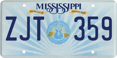 MS license plate ZJT359