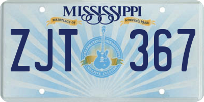 MS license plate ZJT367