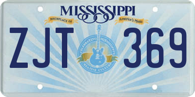 MS license plate ZJT369