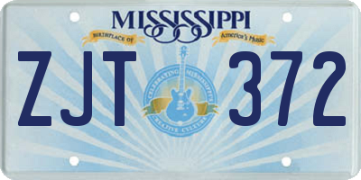 MS license plate ZJT372