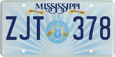 MS license plate ZJT378