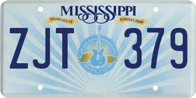 MS license plate ZJT379