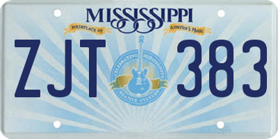 MS license plate ZJT383