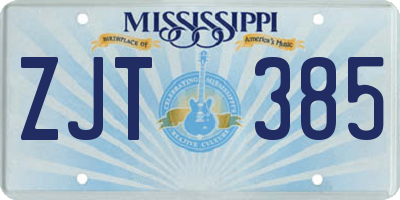 MS license plate ZJT385