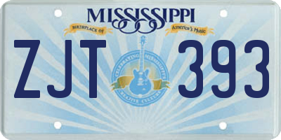 MS license plate ZJT393