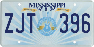 MS license plate ZJT396