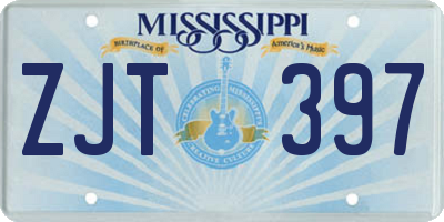 MS license plate ZJT397