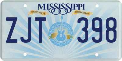 MS license plate ZJT398