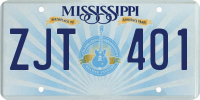 MS license plate ZJT401