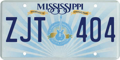 MS license plate ZJT404