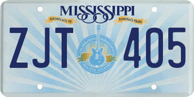 MS license plate ZJT405