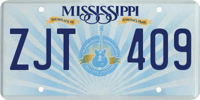 MS license plate ZJT409