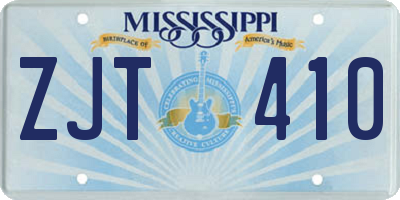 MS license plate ZJT410