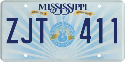 MS license plate ZJT411