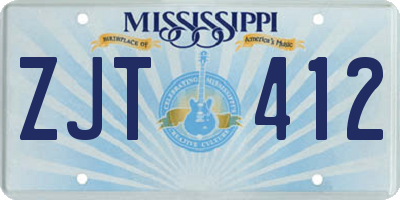 MS license plate ZJT412