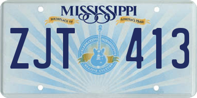 MS license plate ZJT413