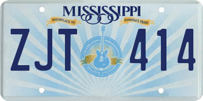 MS license plate ZJT414