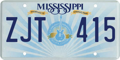 MS license plate ZJT415
