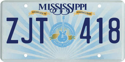 MS license plate ZJT418