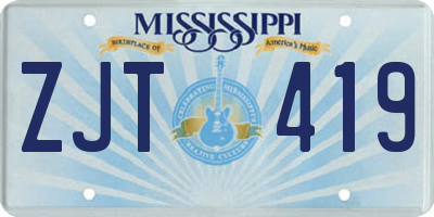 MS license plate ZJT419