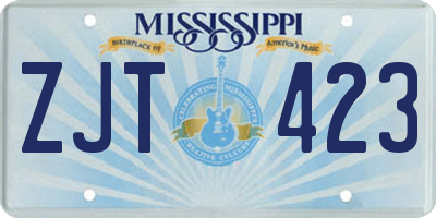 MS license plate ZJT423