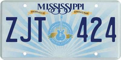 MS license plate ZJT424