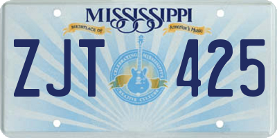 MS license plate ZJT425