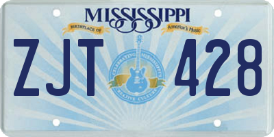 MS license plate ZJT428